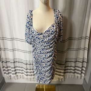 Ruched Floral Dress